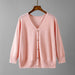 Color-Pink-Ice Silk Cardigan Women Thin Coat Small Waistcoat Outerwear Fashionable Sweater Women-Fancey Boutique