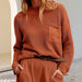 Color-Autumn Winter Solid Color round Neck Long Sleeve Pocket Office Knitted Pullover Bottoming Sweater-Fancey Boutique