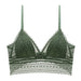 Color-Green-Lace Sexy U Shaped Bare Back Underwear Women Ultra Thin Wireless Triangle Cup Bra-Fancey Boutique