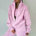 Color-Pink-Fall Winter Women Clothing Hoodie Fleece Sports Street Casual Set-Fancey Boutique