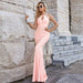 Color-Arrival French Suit Halter Spaghetti Straps Sequined High End Slim Fit Hip Mop Sexy Dress-Fancey Boutique