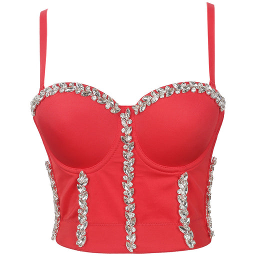 Color-Drill Chain Camisole Women Summer Wear Sexy Beaded Wrapped Chest Shaping Non-Slip Performance Bra-Fancey Boutique