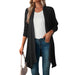 Color-Black-Women Clothing Autumn Solid Color Long Sleeve Long Women Cardigan-Fancey Boutique