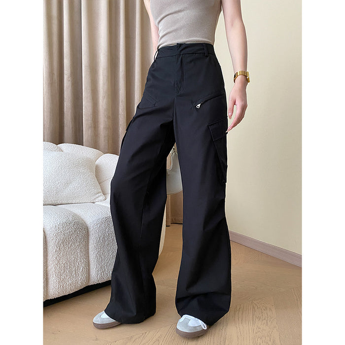 Color-Early Autumn Tooling Pocket Straight Casual Wide Leg Pant-Fancey Boutique