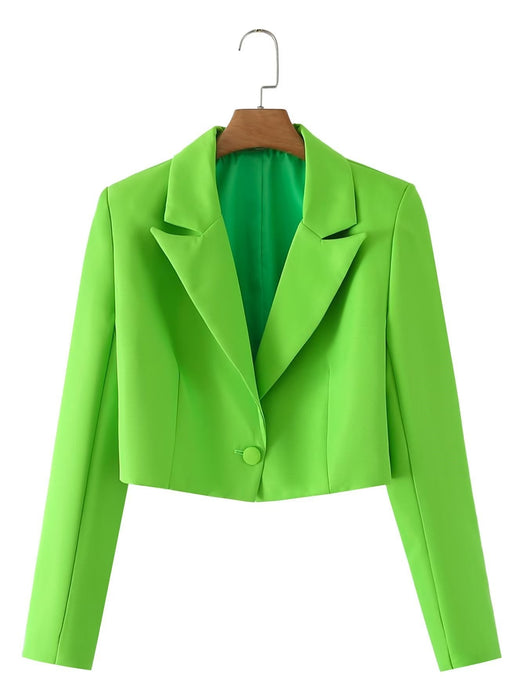 Color-Blazer-Spring Women Clothing Solid Color Single Button Blazer Irregular Asymmetric Skirt Short Suit-Fancey Boutique