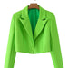 Color-Blazer-Spring Women Clothing Solid Color Single Button Blazer Irregular Asymmetric Skirt Short Suit-Fancey Boutique