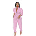 Color-Pink-Spring Autumn Solid Color Lace-up Long Sleeve Small Blazer Casual Jogger Pants Suit-Fancey Boutique