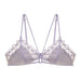 Color-Purple-French Mesh Embroidered Underwear Women Thin Section Without Steel Ring Triangle Cup Sexy Bra Set Bralette-Fancey Boutique