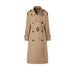 Color-Khaki-Element Autumn British Retro Double Breasted over the Knee Lengthened Trench Coat for Women Coat-Fancey Boutique