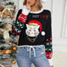 Color-Women Clothing Cute Kitten Embroidered Christmas Black Sweater Pullover Cropped Sweater-Fancey Boutique