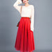 Color-Red-Spring Swing Puffy Ankle Length Skirt High Waist Slim Fit Fairy Skirt Tulle Skirt A Line Skirt-Fancey Boutique