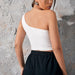 Color-Women Summer Shoulder Belt Bare Cropped Slim Fit Slim Sexy Backless Irregular Asymmetric Spaghetti-Strap Vest-Fancey Boutique