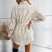 Color-Autumn Winter Women Wear Long Plaid Shacket-Fancey Boutique