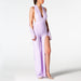 Color-Women Summer Backless Halter V neck Slimming Backless Slit Jumpsuit-Fancey Boutique