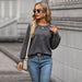 Color-Autumn Women Clothing Solid Color Long Sleeve Texture Sweater Women-Fancey Boutique