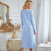 Color-Autumn Winter Women Home Clothes Pajamas Long Sleeved Cotton Lace Home Nightdress Women-Fancey Boutique