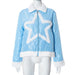 Color-Blue-Trend Pattern Design Sweet Sexy Cotton Padded Clothes Women Autumn Winter Cotton Padded Coat-Fancey Boutique