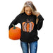 Color-Halloween Pumpkin Printed Long Sleeved Top Female Casual Hoodless Sweater-Fancey Boutique