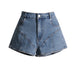 Color-Summer Sheath Denim Shorts Korean Retro Women High Waist All Matching Straight Contrast Color Shorts Sexy-Fancey Boutique