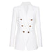 Color-White-Spring Autumn Advanced Women Blazer Classic Green Collar Blazer High Quality-Fancey Boutique