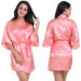 Color-watermelon red-Ladies Robe Artificial Silk Satin Kimono Gown Glossy Solid Color Thin Cardigan Gown Summer Sexy Short Bathrobe-Fancey Boutique