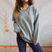Color-Autumn Winter Solid Color Casual Loose Fitting Hoodie Long Sleeve Sports Knitted Pullover Sweater-Fancey Boutique