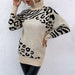 Color-Women Clothing Autumn Winter Turtleneck Leopard Sweater Women Dress Sweater-Fancey Boutique