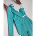 Color-Turquoise-High Quality Casual Office Business Women plus Bra Pants Blazer Suit Set-Fancey Boutique
