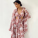 Color-Fall Underwear Three Piece Pajamas Printed Loose Nightgown Trousers Ladies Homewear-Fancey Boutique