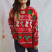 Color-Christmas Sweater Christmas Stockings Snowflake Sweater Loose Round Neck Long Sleeve Sweater Women-Fancey Boutique