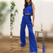 Color-Sports Can Wear Cotton Linen Sleeveless Vest Pants Pocket Solid Color Suit Ladie Homewear Pajamas-Fancey Boutique