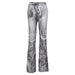 Color-Light Gray-Fall Women Clothing High Waist Printed Slim Fit Casual Pants-Fancey Boutique