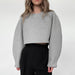 Color-Autumn Affordable Luxury Gray round Collar Long Sleeve Mid Waist Short Skirt Two Piece French Casual Sports Women-Fancey Boutique