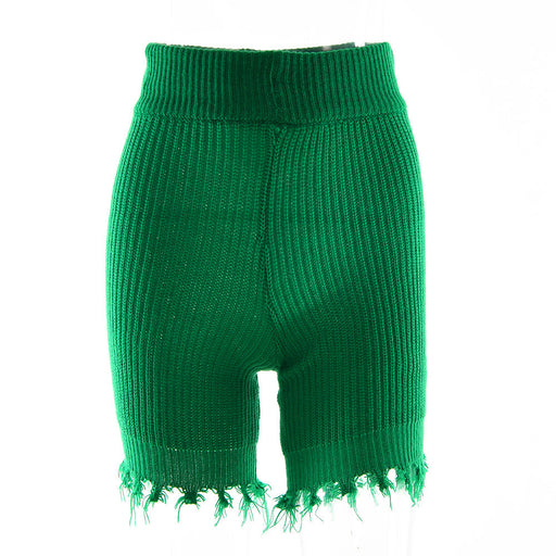 Color-The Green Shorts-Sweaters Women Clothing Core Spun Yarn Cardigan Long Sleeved Top High Waist Tight Shorts Autumn Winter-Fancey Boutique