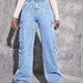 Color-Light Blue-Multi Bag Jeans Women High Waist Straight Leg Pants Washed Loose Denim Trousers-Fancey Boutique