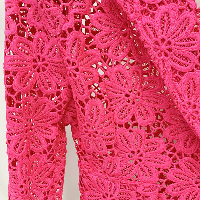 Color-Slim Water Soluble Lace Skinny Pants Two Piece Sets-Fancey Boutique