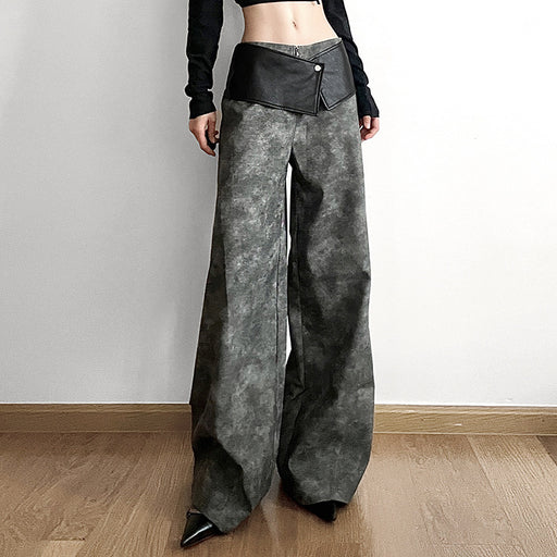 Color-Autumn Winter Women Clothing Street High Waist Loose Wide Leg Pants Women-Fancey Boutique