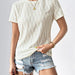 Color-Summer Solid Color Short Sleeve Hollowed Casual T shirt-Fancey Boutique