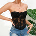 Color-Tube Top Sexy See through Sexy Lace Corset Steel Ring Boning Corset Waist Girdling Band Women Bra-Fancey Boutique