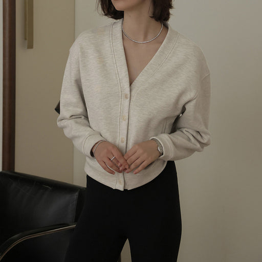 Color-Autumn Winter Classic French V neck Sweater Cardigan Retro Affordable Luxury Hong Kong Pure Cotton Comfortable Niche High End Top-Fancey Boutique