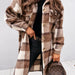 Color-Long Brown Plaid-Winter Women Clothing Plaid Brushed Woolen Long Blouse-Fancey Boutique