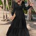 Color-Black-Long Sleeve Dress Autumn Winter Office Women Maxi Dress-Fancey Boutique