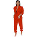 Color-Orange-Spring Autumn Solid Color Lace-up Long Sleeve Small Blazer Casual Jogger Pants Suit-Fancey Boutique