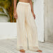 Color-Casual Vacation Loose Ruffled Wide Leg Beach Sun Protection Casual Pants-Fancey Boutique