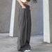 Color-Summer sexy Retro Street Loose Low Waist Solid Color Woven Pants-Fancey Boutique