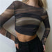 Color-Summer Women Printed Mesh Sexy Backless Slim Fit Cropped T shirt-Fancey Boutique