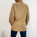 Color-Women Wear Turtleneck Solid Color Long Sleeve Twist Mid Length Sweater-Fancey Boutique