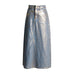 Color-Spring Street Bronzing Design High Waist Slimming Denim Skirt A line-Fancey Boutique