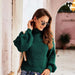 Color-Women Autumn Winter Elegant Graceful Niche Design Turtleneck Soft Glutinous Knitted Sweater-Fancey Boutique