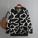 Color-Black-Women Clothes Autumn Winter Jacquard Sweater V neck Long Line Pattern Baggy Coat-Fancey Boutique